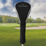 Funda Para Palo De Golf Personalized Name Golf Clubs Black And White<br><div class="desc">Personalize the name in classic typography to create a unique golf gift and keepsake for any golfer. Designed by Thisisnotme©</div>