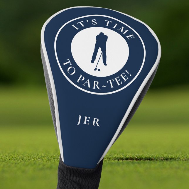 Funda Para Palo De Golf Personalized Par Tee Golfer Monogram Blue Men's (Personalized Par Tee Golfer Monogram Blue Men's Golf Head Cover)