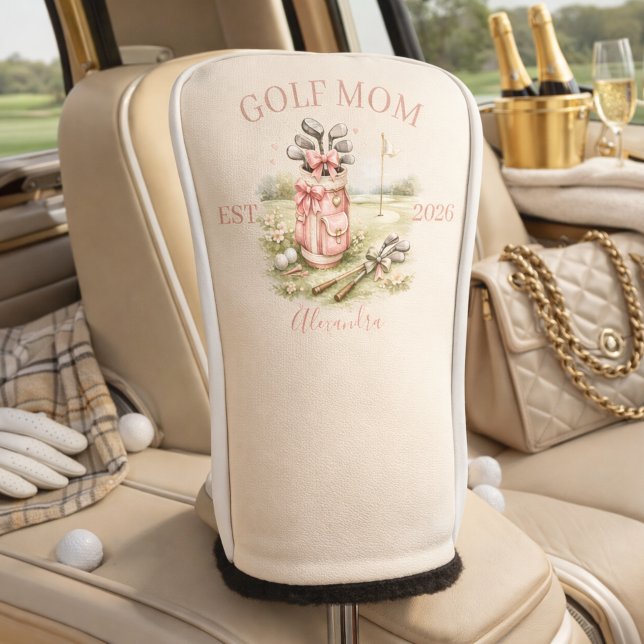 Funda Para Palo De Golf Personalized Pink Bow Golf Mom (Subido por el creador)