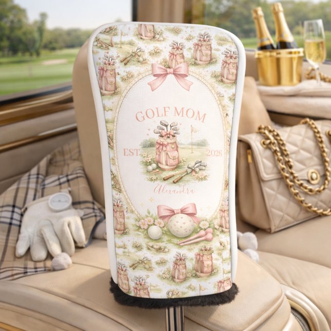 Funda Para Palo De Golf Personalized Pink Bow Golf Mom Gift (Subido por el creador)