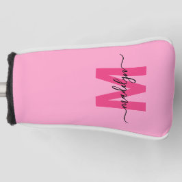 Funda Para Palo De Golf Personalized Pink Monogram Name