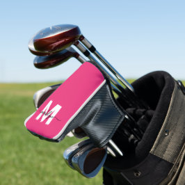 Funda Para Palo De Golf Personalized Pink Monogram Name