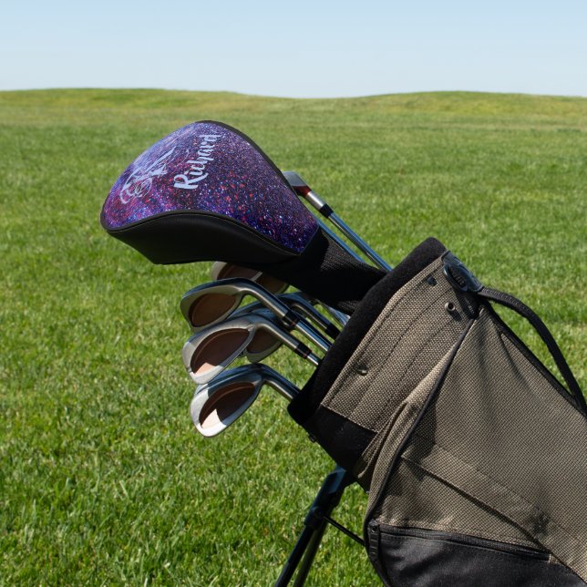 Funda Para Palo De Golf Personalized Purple Glitter  (In Situ)