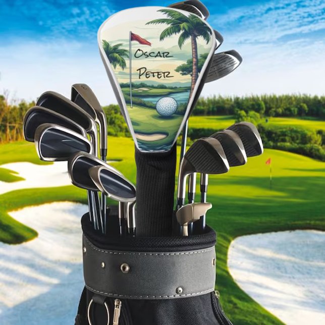 Funda Para Palo De Golf Personalized Tropical Island Golf Course Scene (Subido por el creador)