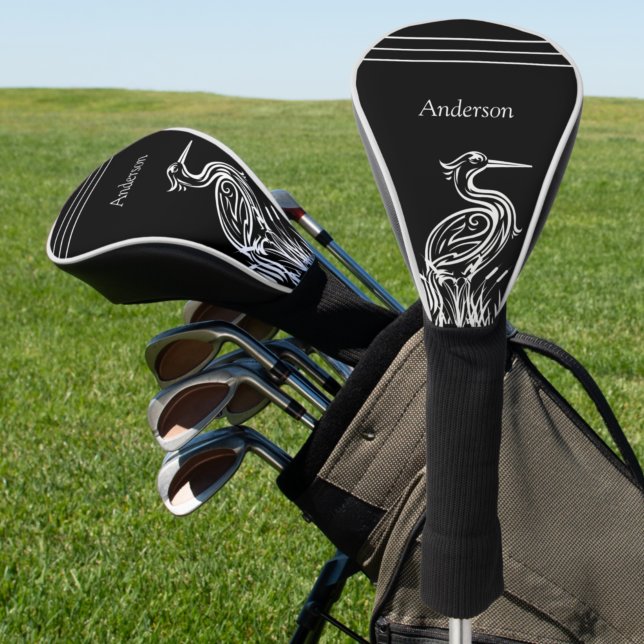 Funda Para Palo De Golf  Personalized White Herons Birds Black  (Subido por el creador)