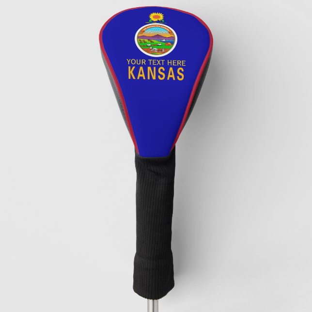 Funda Para Palo De Golf Personalizó su bandera del estado de Kansas del (Anverso)