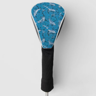 Funda Para Palo De Golf Pescado azul vintage y algas marinas: Náutica Art