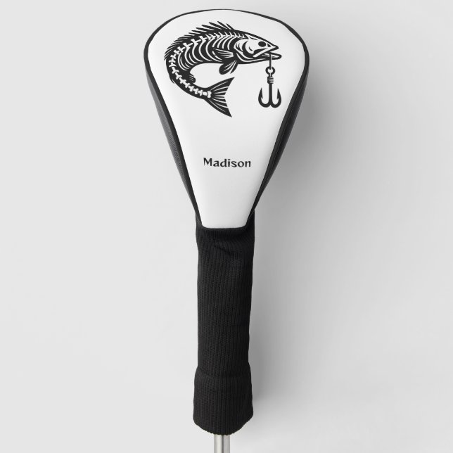 Funda Para Palo De Golf Pescado de nombre personalizado (Anverso)