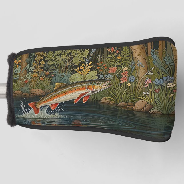 Funda Para Palo De Golf Pescado de trucha de boho rustico (Anverso)
