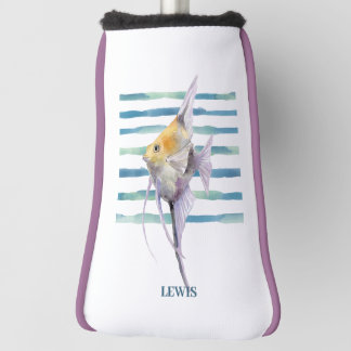 Funda Para Palo De Golf PESCADO TROPICAL acuarela ,