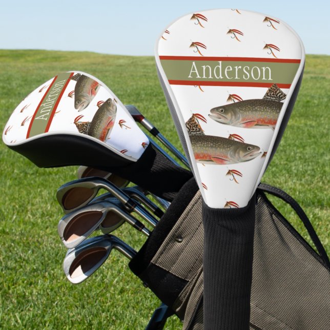 Funda Para Palo De Golf Pescadores Monogramados vuelan con trucha rota (Subido por el creador)