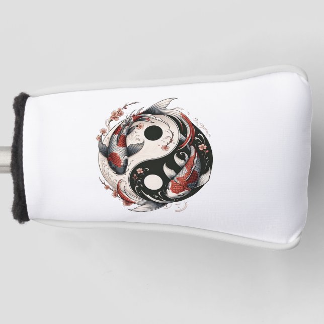 Funda Para Palo De Golf Pez Koi Japonés Yin Yáng (Anverso)