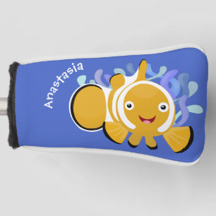 Funda Para Palo De Golf Pez payaso lindo y feliz anémona dibujo animado