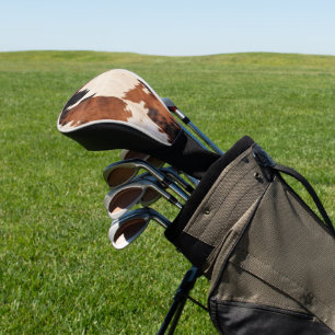 Funda Para Palo De Golf Piel de vaca blanco negro marrón