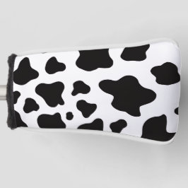 Funda Para Palo De Golf Piel de vaca de Faux en blanco y negro