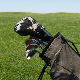 Funda Para Palo De Golf Piel de vaca de oro blanco negro