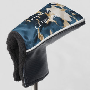 Funda Para Palo De Golf Piel de vaca de oro de Blue Brown