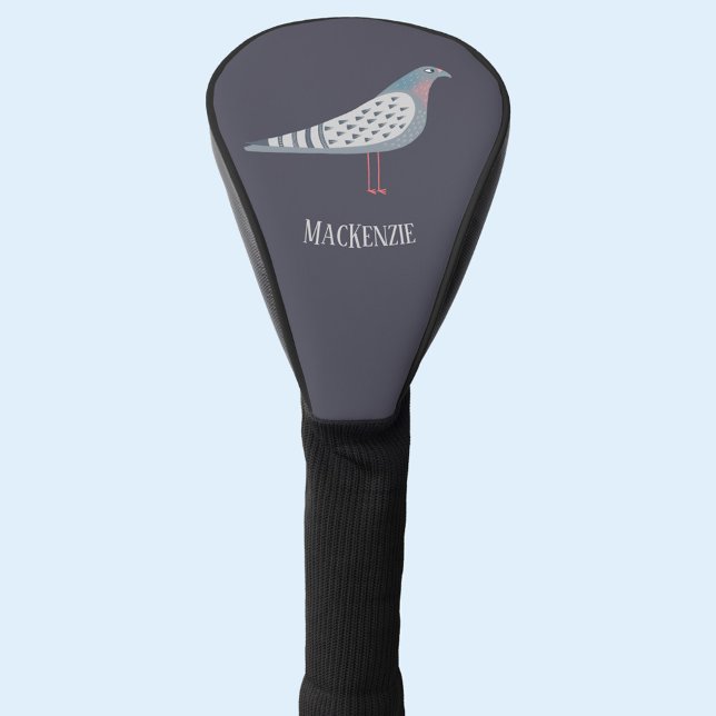 Funda Para Palo De Golf Pigeon Bird Personalizada (Fun personalized pigeon golf head cover for bird lovers)