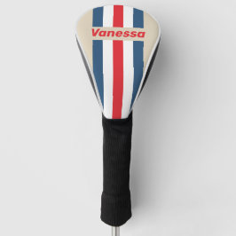 Funda Para Palo De Golf Pin de escuadrón vintage a rayas con nombre