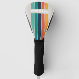 Funda Para Palo De Golf Pin de Lluvia de Colores del Océano Retro con Nomb