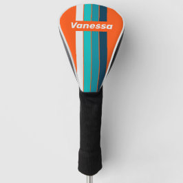 Funda Para Palo De Golf Pin de Salvavidas Retro a Rayas con Nombre
