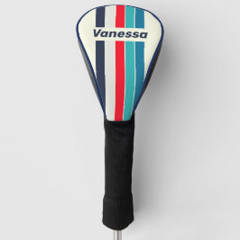 Funda Para Palo De Golf Pin Oceánico Vintage a Rayas con Nombre