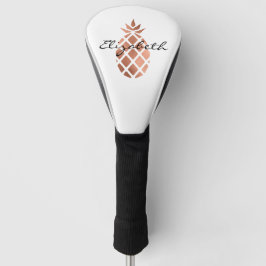 Funda Para Palo De Golf Piña personalizada con lámina de oro rosa falso