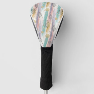 Funda Para Palo De Golf Pincel Pastel y Resumen Geométrico Oro