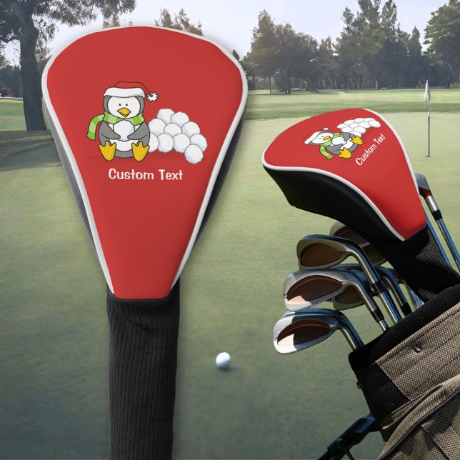 Funda Para Palo De Golf Pingüino navidad sentado con bolas de nieve (Subido por el creador)