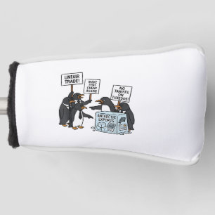 Funda Para Palo De Golf Pingüinos contra aranceles anti Trump
