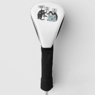 Funda Para Palo De Golf Pingüinos contra aranceles anti Trump