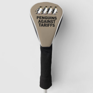 Funda Para Palo De Golf Pingüinos Vintage Protestan Contra Aranceles Diver