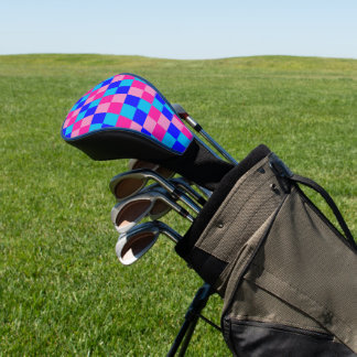Funda Para Palo De Golf Pink and Blue Checkered Print