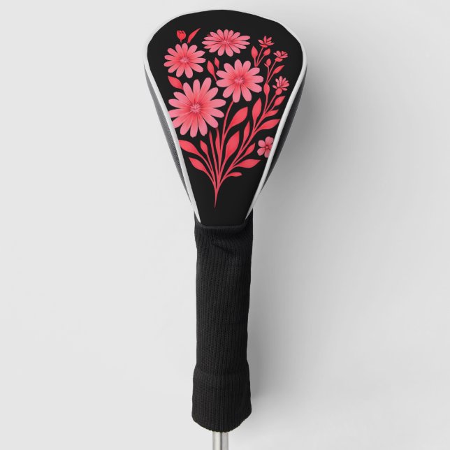 Funda Para Palo De Golf Pink Floral Golf Club Headcover  (Anverso)