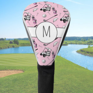 Funda Para Palo De Golf Pink Lady Golfer Elegante Personalizado moderno in