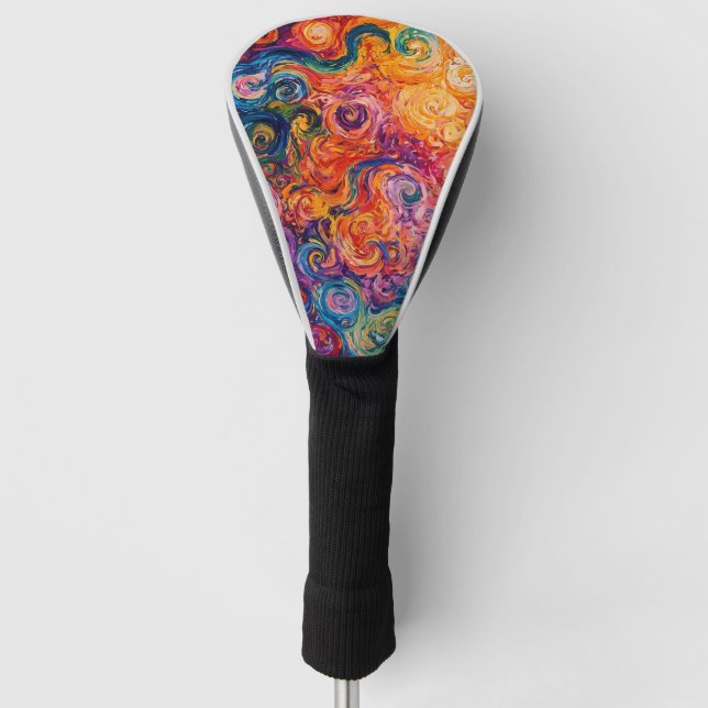 Funda Para Palo De Golf Pintado de aceite de Swichedelic Swirls (Anverso)