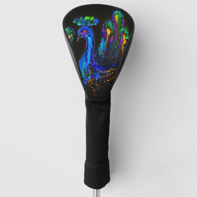 Funda Para Palo De Golf Pintado Whimsical Peacock (Anverso)