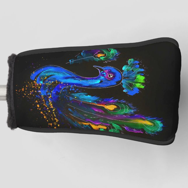 Funda Para Palo De Golf Pintado Whimsical Peacock (Anverso)