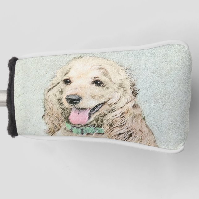Funda Para Palo De Golf Pintura Buff de Cocker Spaniel - Arte Perro Origin (Anverso)