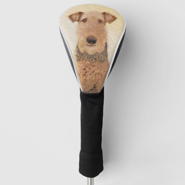 Funda Para Palo De Golf Pintura de Airedale Terrier - Arte original y pers (Anverso)