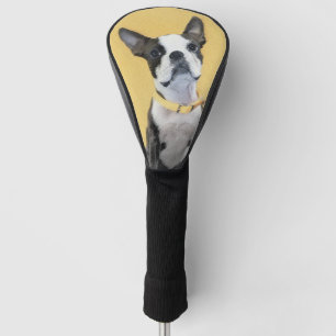 Funda Para Palo De Golf Pintura de Boston Terrier - Arte Perro Original.