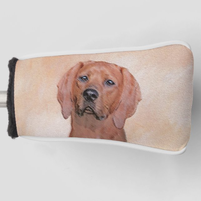Funda Para Palo De Golf Pintura de esquinas rojas - Arte de perros origina (Anverso)
