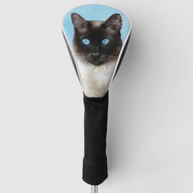 Funda Para Palo De Golf Pintura de gatos siamesa - Arte de gatos original  (Anverso)