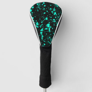 Funda Para Palo De Golf Pintura de menta negra salpicadura artística salpi