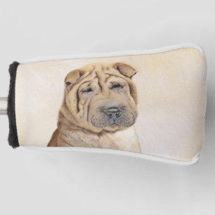 Funda Para Palo De Golf Pintura de Shar Pei - Arte Perro Original Cuto