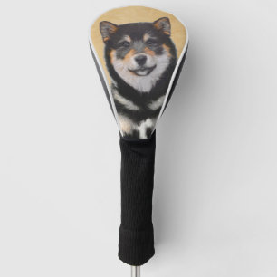 Funda Para Palo De Golf Pintura de Shiba Inu (negro y moreno) - arte del