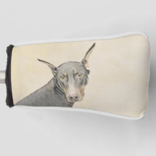 Funda Para Palo De Golf Pintura Doberman Pinscher - Original Dog Art