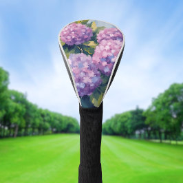 Funda Para Palo De Golf Pintura en Acuarela Floral Hortensias Moradas