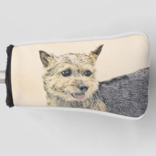 Funda Para Palo De Golf Pintura Norwich Terrier - Arte de Perro Original.