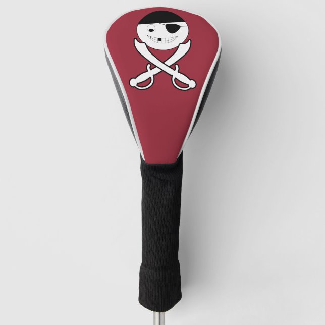 Funda Para Palo De Golf Pirata sonriente amistoso con espadas cruzadas en  (Anverso)